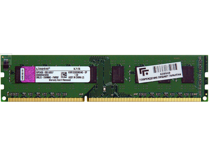 رم دسکتاپ DDR3 تک کاناله 1333 مگاهرتز CL9 کینگستون مدل KVR1333D3N9/4G ظرفیت 4 گیگابایت
