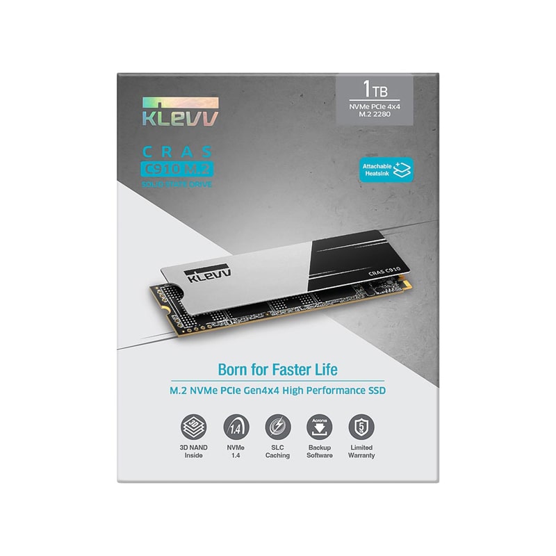 اس اس دی اینترنال M.2 NVMe Heatsink کلو مدل KLEVV CRAS C910 ظرفیت 1 ترابایت