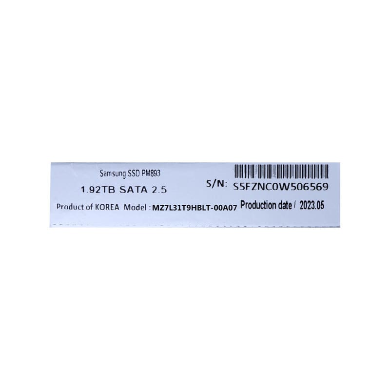اس اس دی سرور سامسونگ مدل PM893 1.92TB