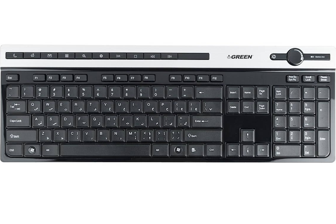 کیبورد و ماوس بی سیم گرین مدل GKM-505W